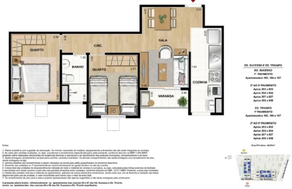 Apartamento, 2 quartos, 45 m² - Foto 15