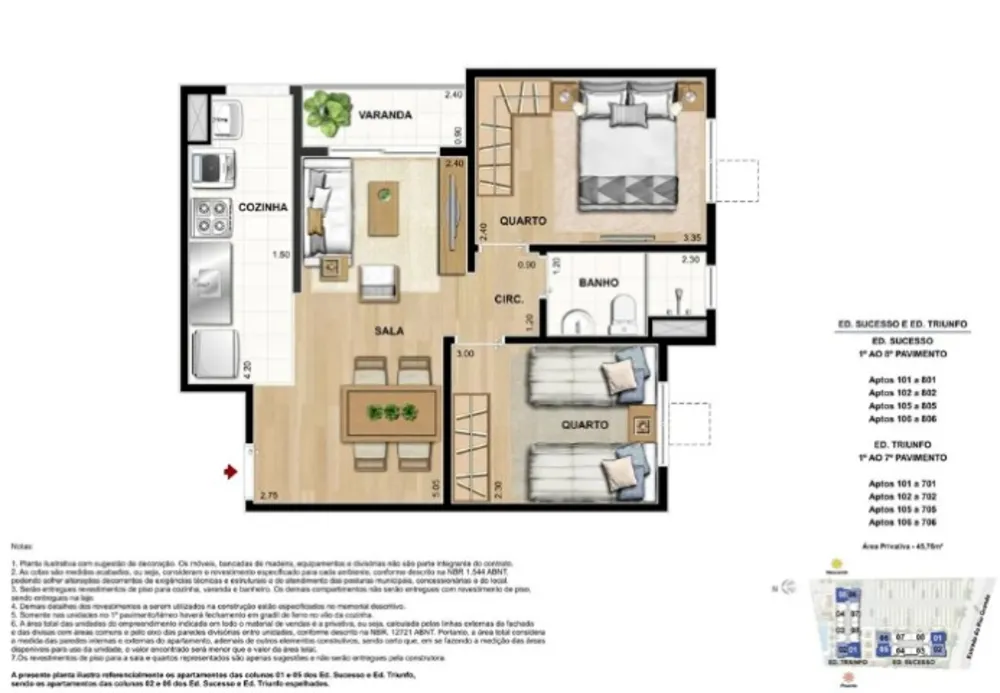 Apartamento, 2 quartos, 45 m² - Foto 14