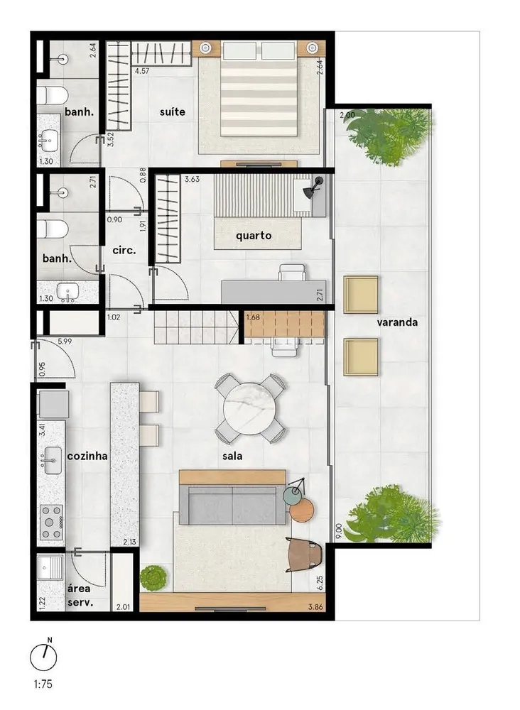 Cobertura, 1 quarto, 77 m² - Foto 27