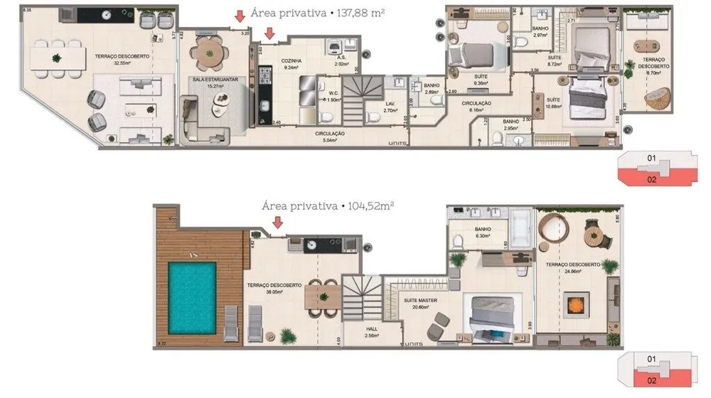 Cobertura, 3 quartos, 137 m² - Foto 15