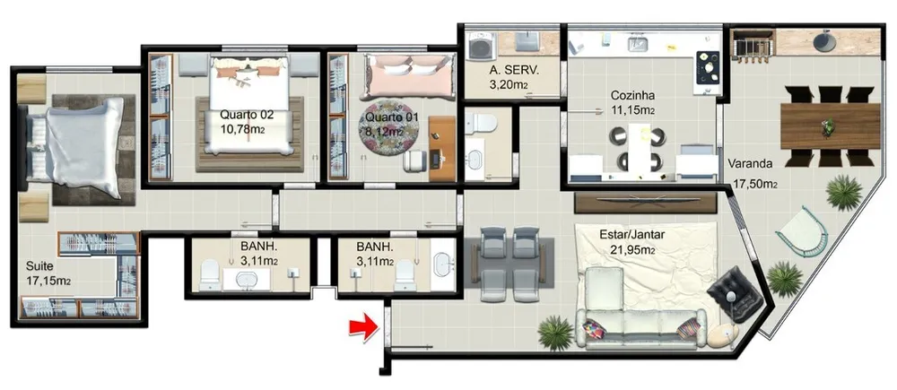 Apartamento, 3 quartos, 109 m² - Foto 17