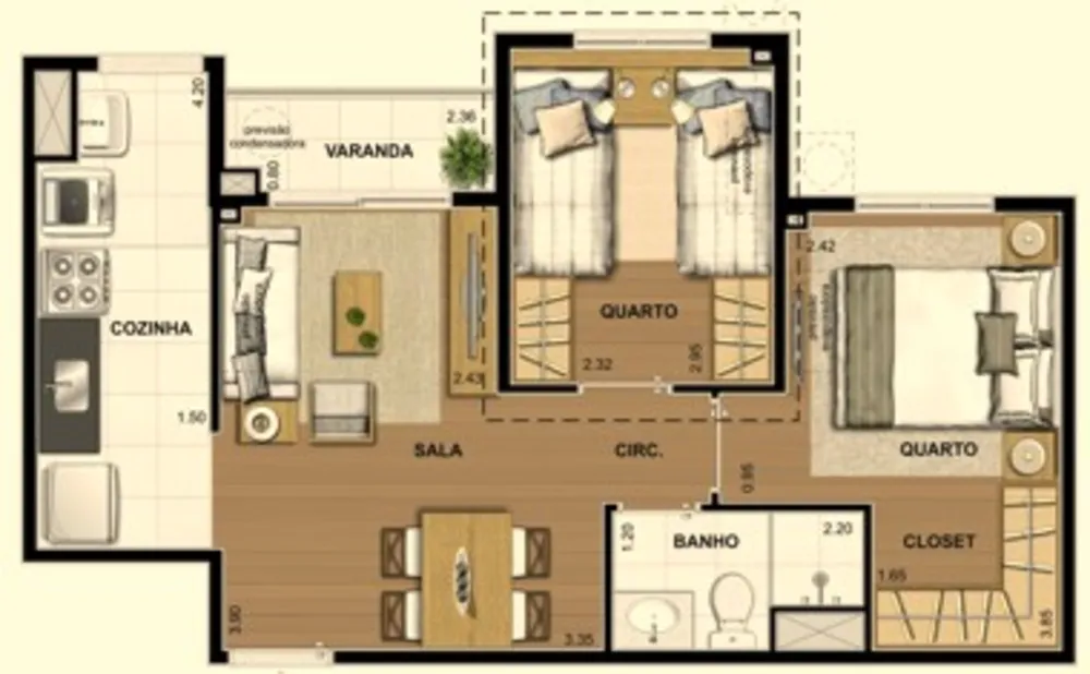 Apartamento, 3 quartos, 59 m² - Foto 24