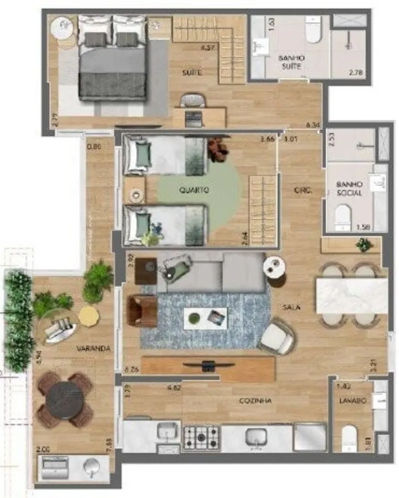 Apartamento, 3 quartos, 102 m² - Foto 4