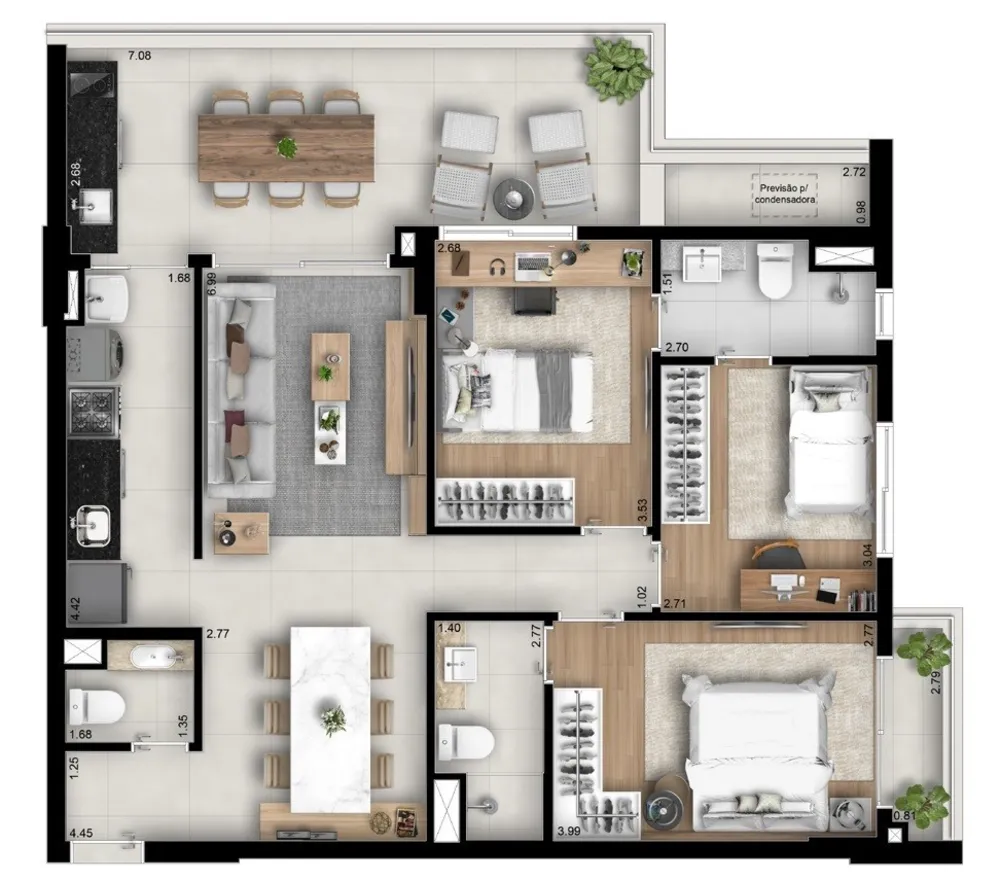 Apartamento, 2 quartos, 74 m² - Foto 3