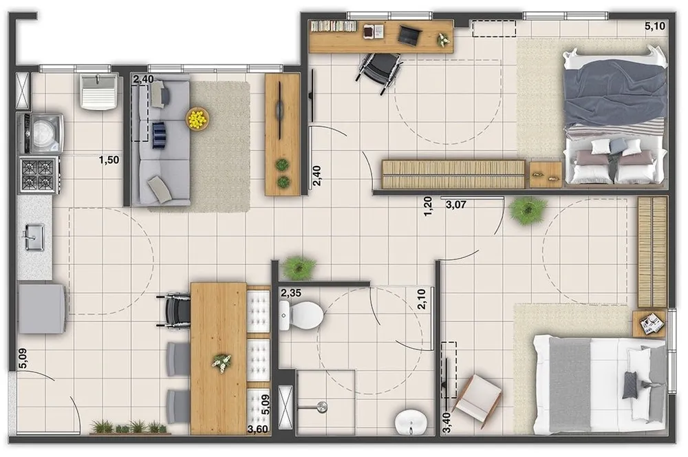 Apartamento, 2 quartos, 54 m² - Foto 48