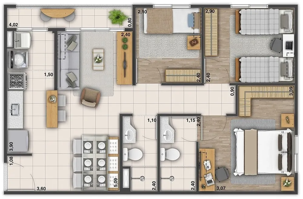 Apartamento, 2 quartos, 54 m² - Foto 49