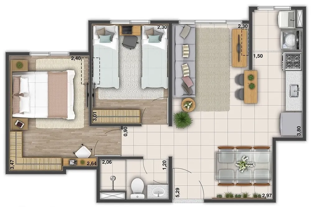 Apartamento, 2 quartos, 54 m² - Foto 43