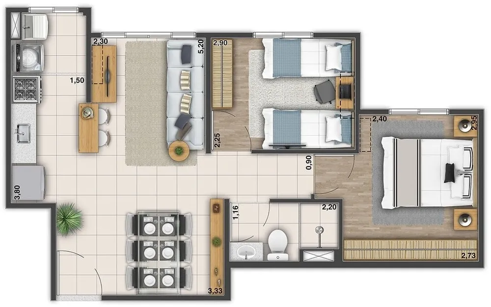 Apartamento, 2 quartos, 54 m² - Foto 47