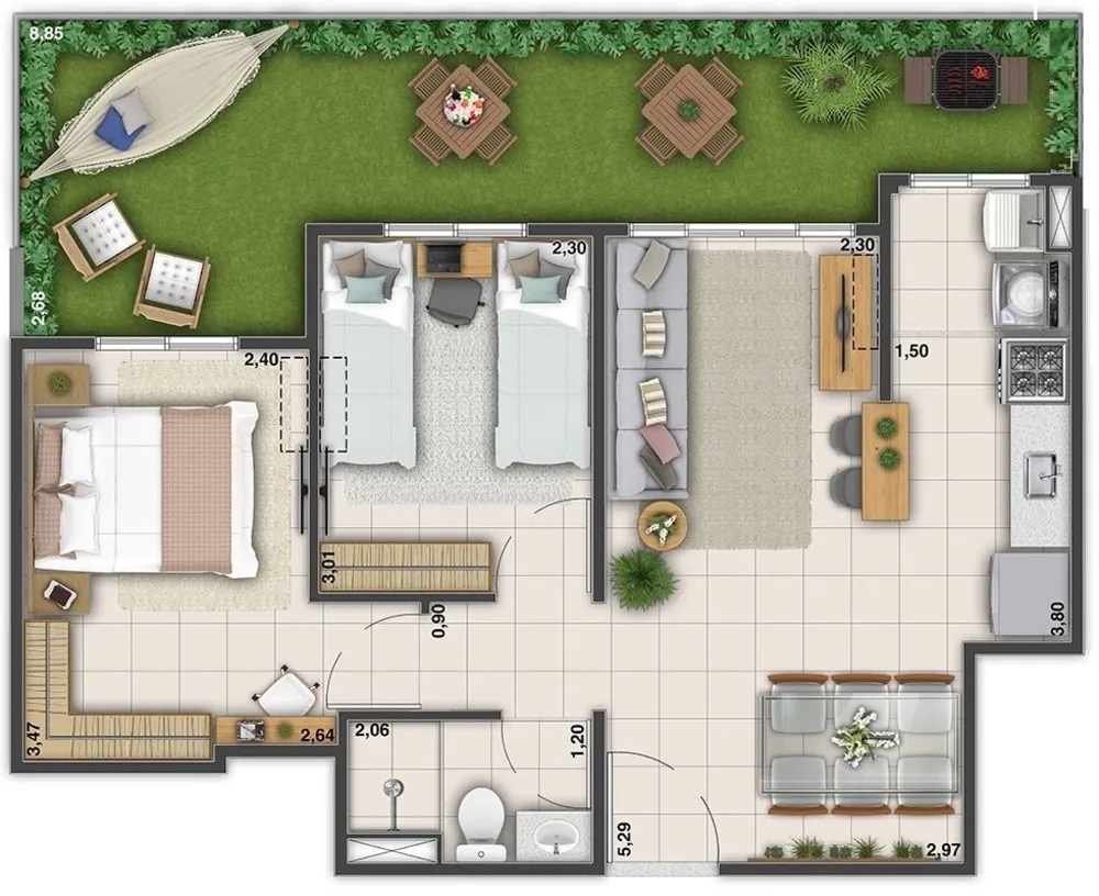 Apartamento, 2 quartos, 54 m² - Foto 50