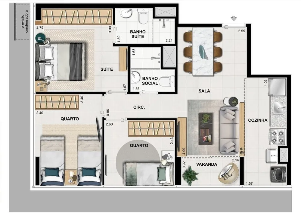 Apartamento, 3 quartos, 60 m² - Foto 31