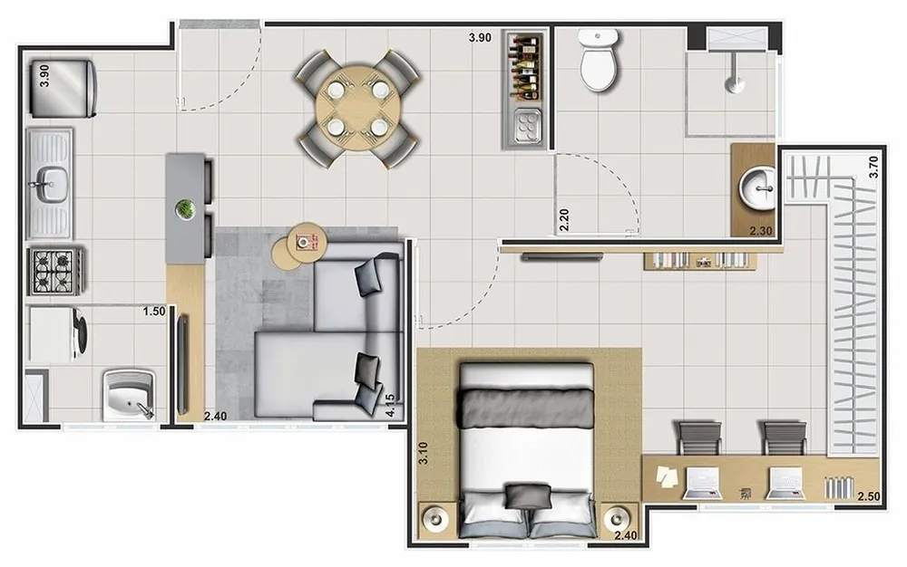 Apartamento, 1 quarto, 43 m² - Foto 21