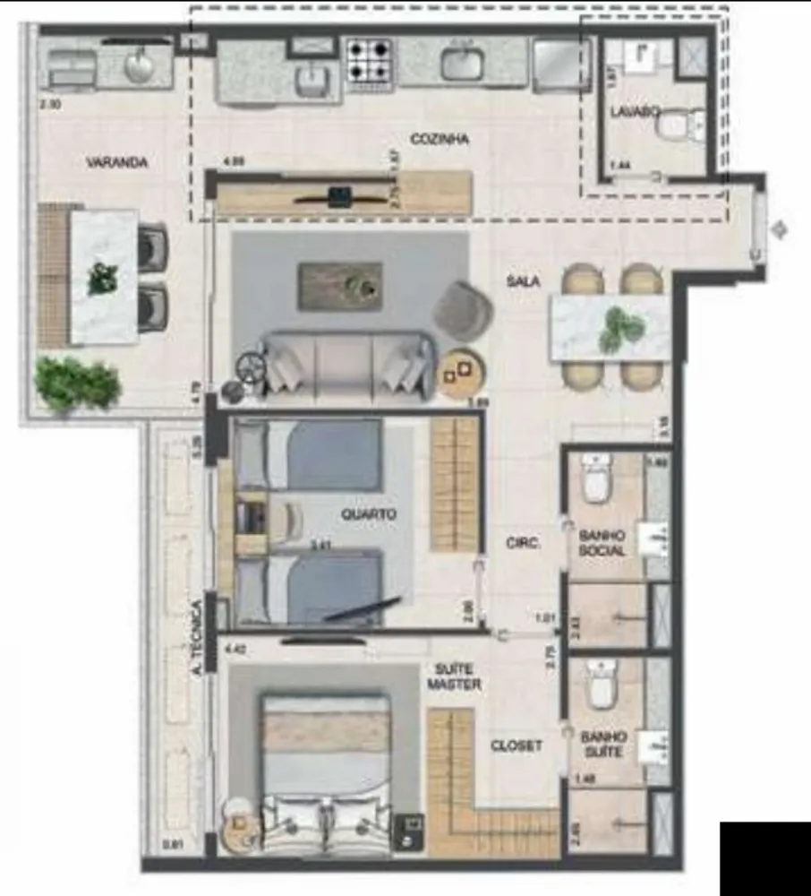 Apartamento, 2 quartos, 91 m² - Foto 36