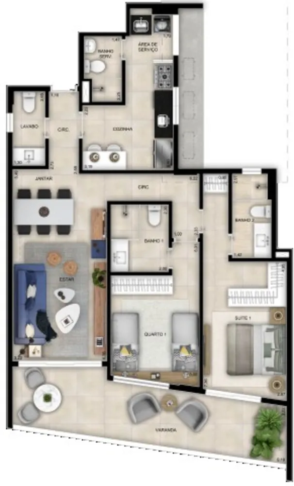 Apartamento, 2 quartos, 113 m² - Foto 1