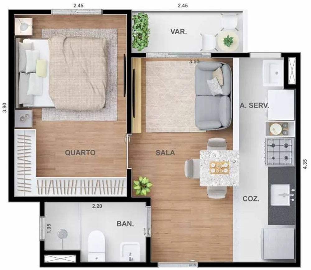 Apartamento, 1 quarto, 30 m² - Foto 22