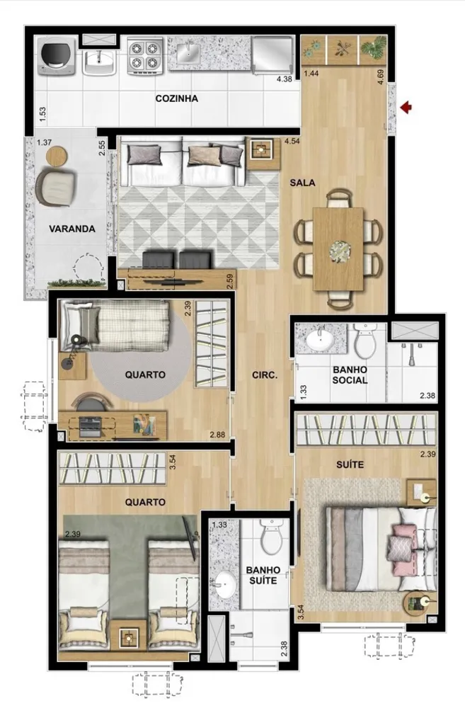 Apartamento, 3 quartos, 68 m² - Foto 33