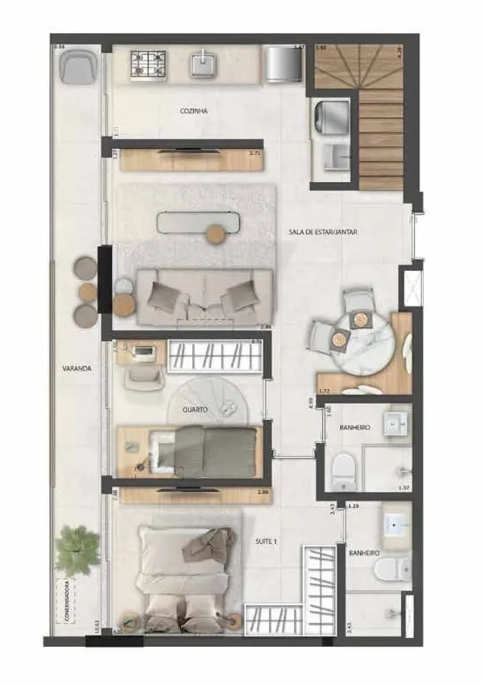Apartamento, 1 quarto, 49 m² - Foto 42