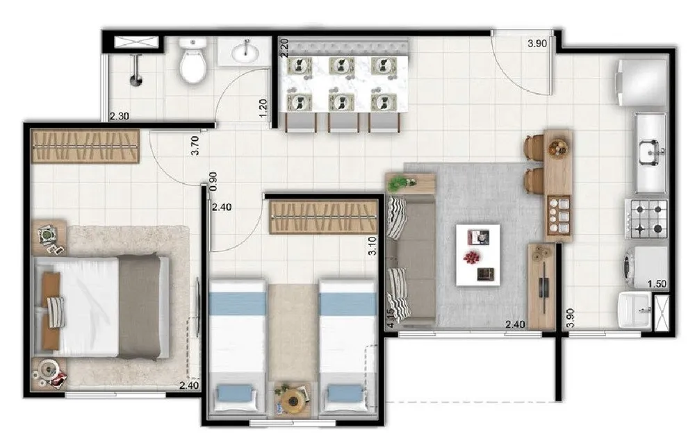 Apartamento, 2 quartos, 43 m² - Foto 18