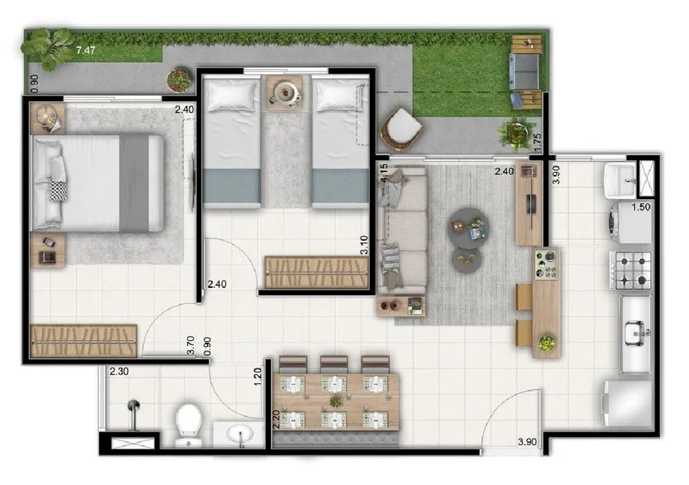 Apartamento, 2 quartos, 43 m² - Foto 17