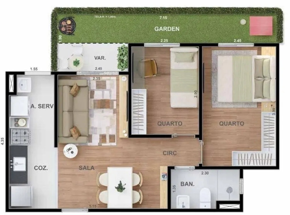 Apartamento, 2 quartos, 43 m² - Foto 17