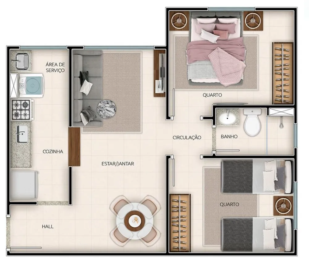 Apartamento, 2 quartos, 43 m² - Foto 9