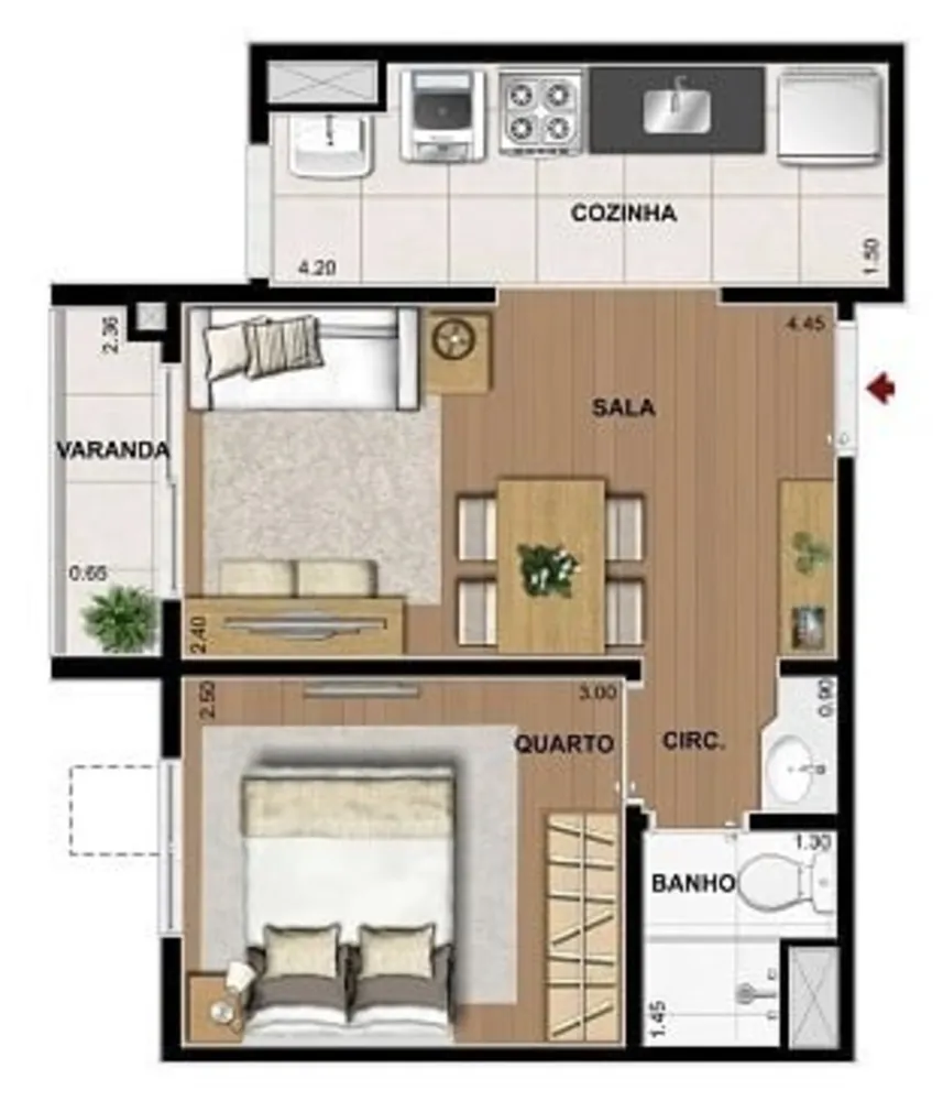 Flat/Apart Hotel, 1 quarto, 34 m² - Foto 15