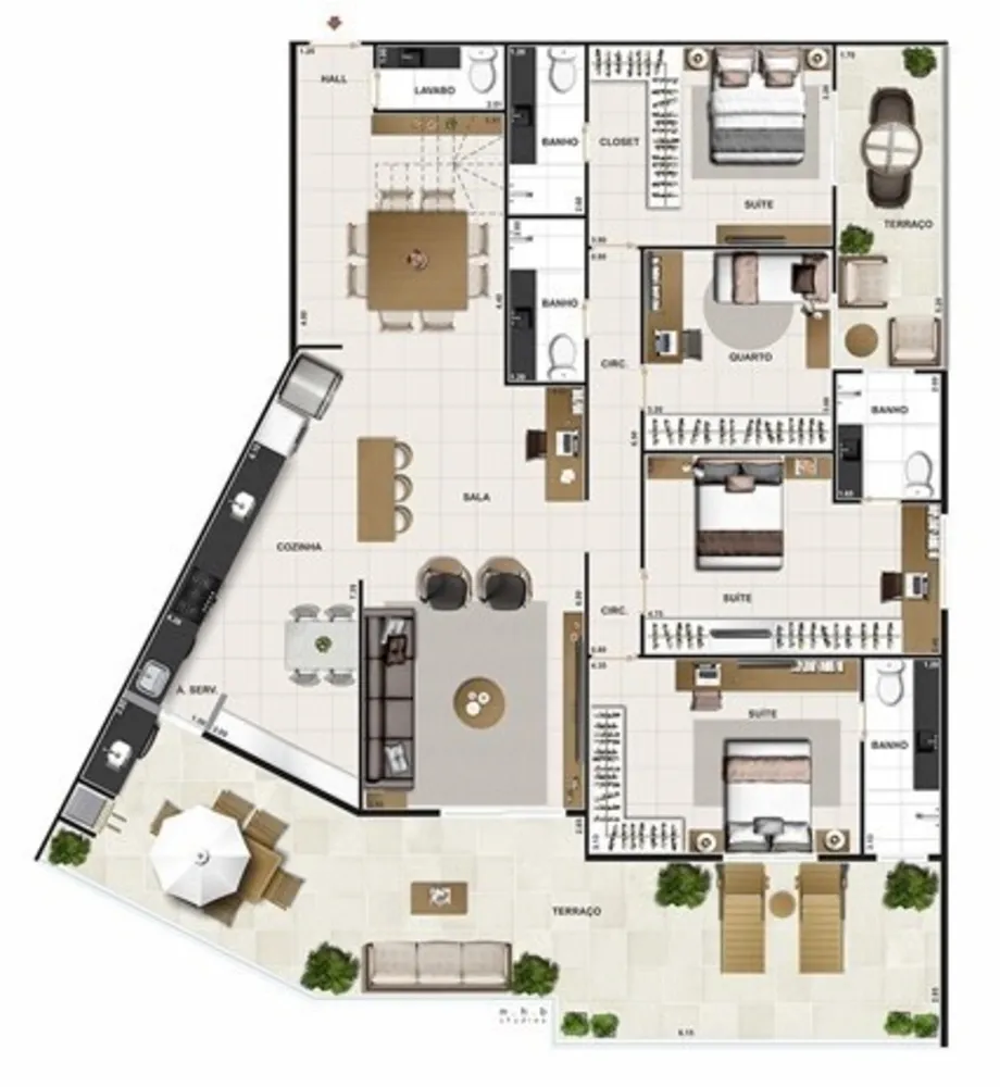 Apartamento, 3 quartos, 140 m² - Foto 29