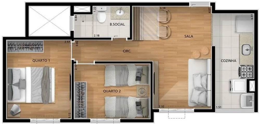 Apartamento, 1 quarto, 43 m² - Foto 14