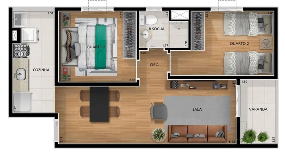 Apartamento, 1 quarto, 43 m² - Foto 13