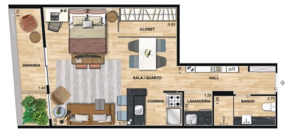 Apartamento, 1 quarto, 42 m² - Foto 33