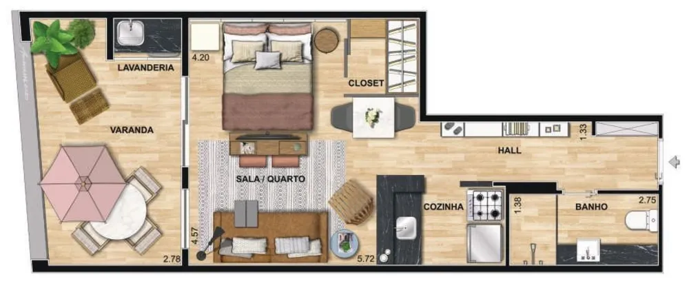 Apartamento, 1 quarto, 42 m² - Foto 30