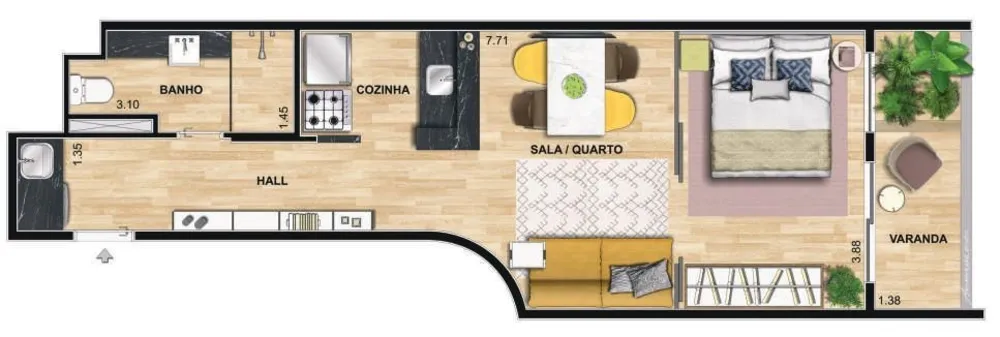 Apartamento, 1 quarto, 42 m² - Foto 27