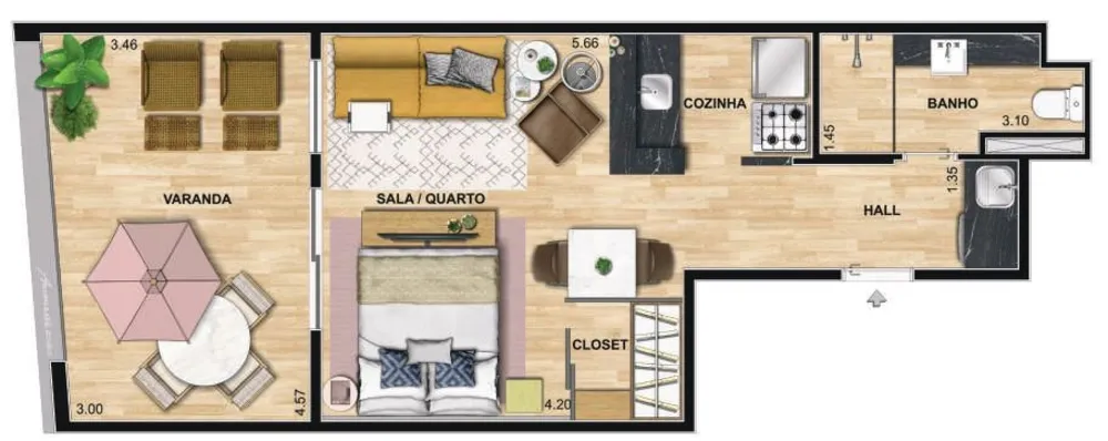 Apartamento, 1 quarto, 42 m² - Foto 28