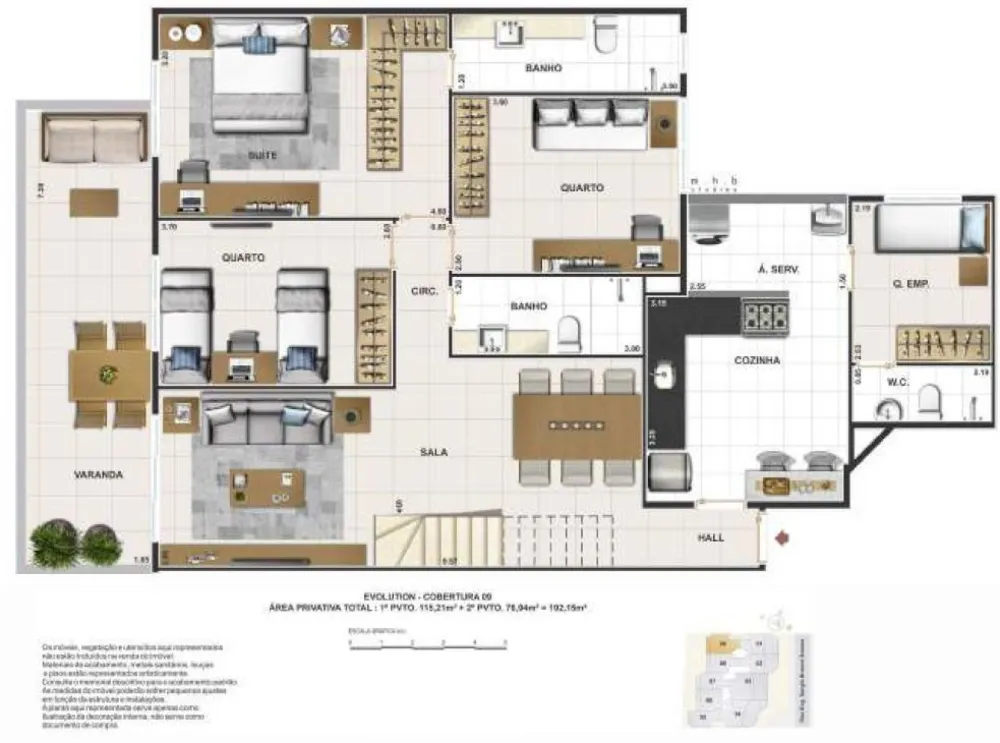 Cobertura, 3 quartos, 177 m² - Foto 32