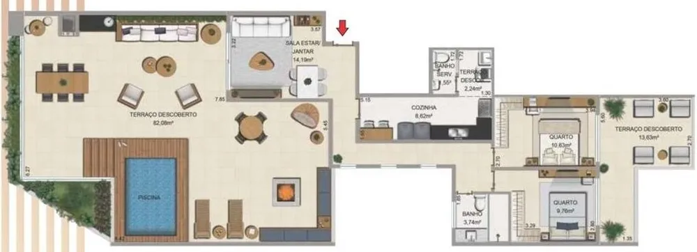 Cobertura, 2 quartos, 172 m² - Foto 3