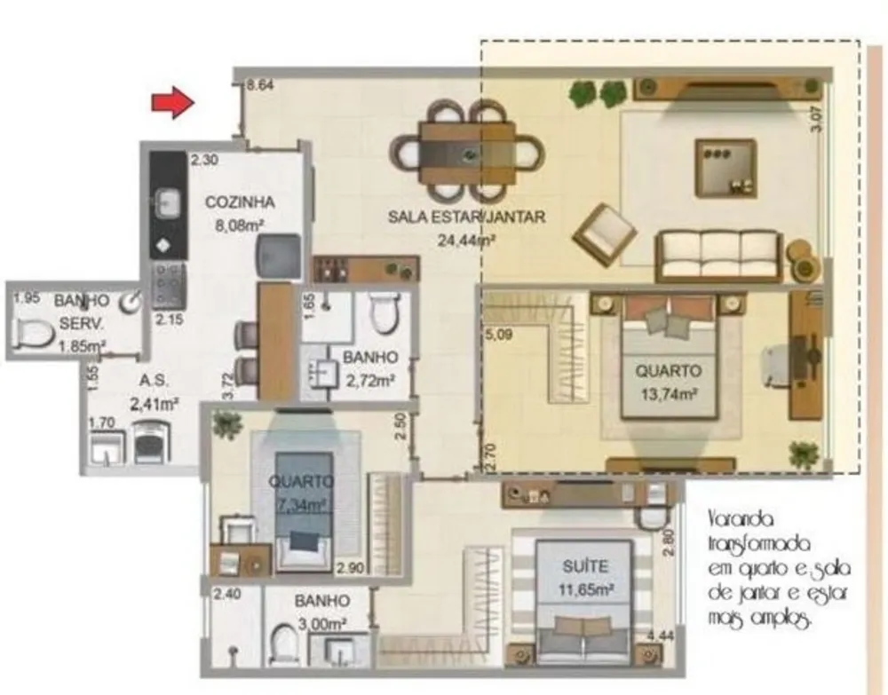 Cobertura, 2 quartos, 172 m² - Foto 14