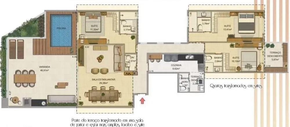Cobertura, 2 quartos, 172 m² - Foto 6