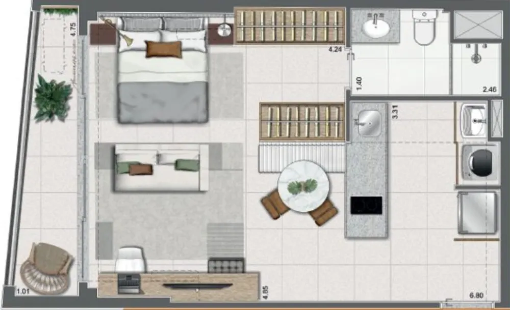 Apartamento, 1 quarto, 41 m² - Foto 30