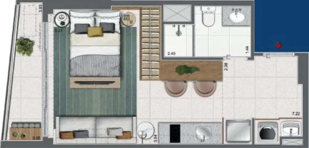 Apartamento, 1 quarto, 41 m² - Foto 24