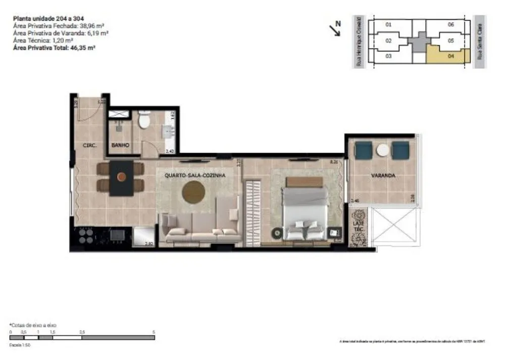 Apartamento, 1 quarto, 46 m² - Foto 12