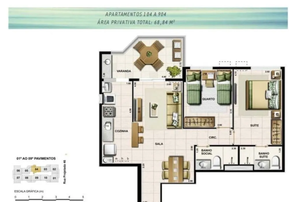 Apartamento, 3 quartos, 68 m² - Foto 12