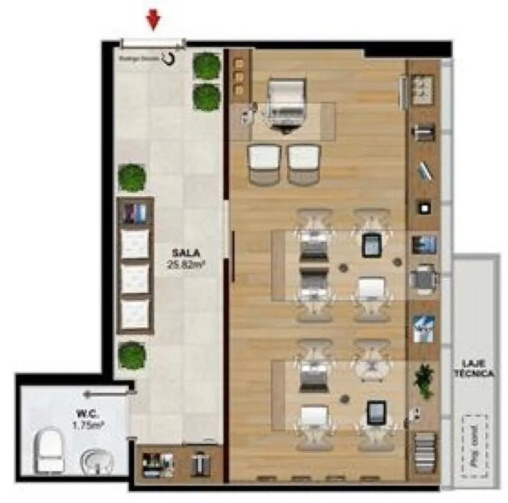 Sala-Conjunto, 45 m² - Foto 19