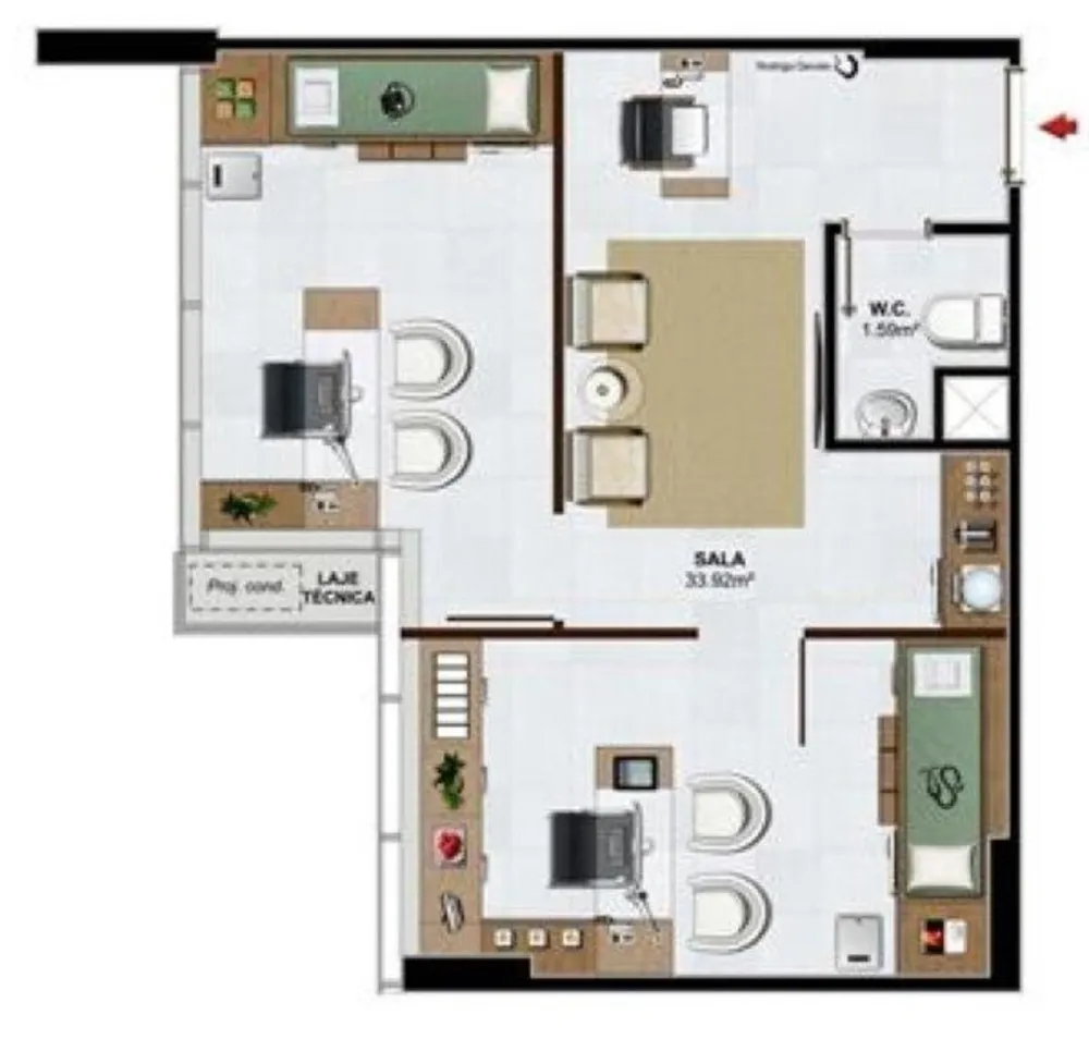 Sala-Conjunto, 45 m² - Foto 20