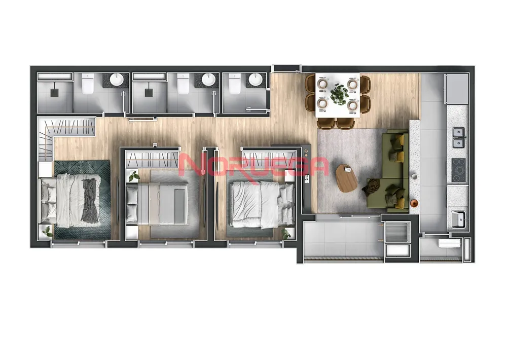 Apartamento, 3 quartos, 74 m² - Foto 12