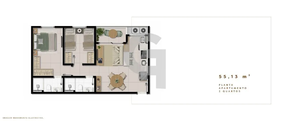 Apartamento, 2 quartos, 55 m² - Foto 5