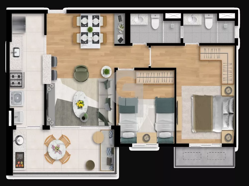 Apartamento à venda com 2 quartos, 65m² - Foto 3