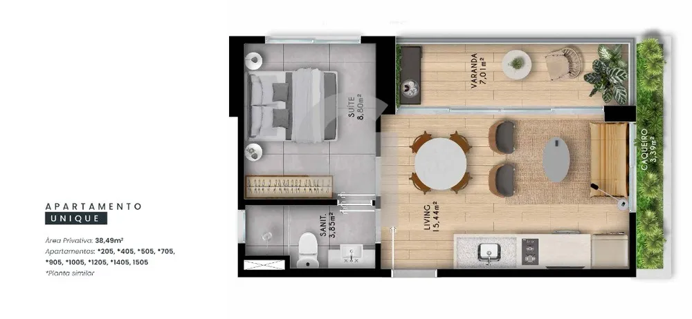 Apartamento, 1 quarto, 34 m² - Foto 8