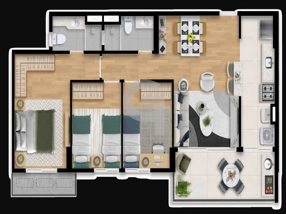 Apartamento, 3 quartos, 74 m² - Foto 2
