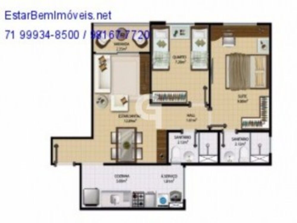 Apartamento, 2 quartos, 50 m² - Foto 2