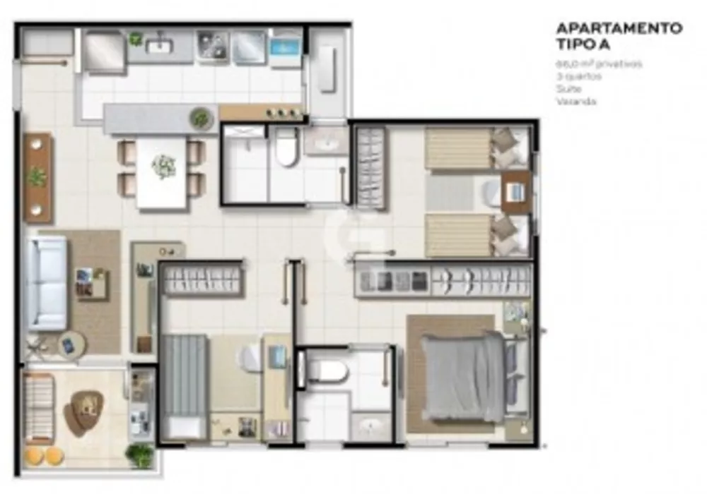 Apartamento, 3 quartos, 66 m² - Foto 9