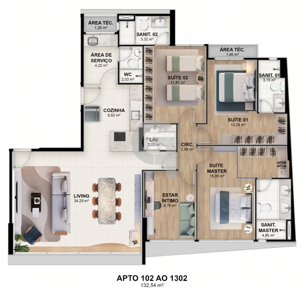 Apartamento, 3 quartos, 115 m² - Foto 8